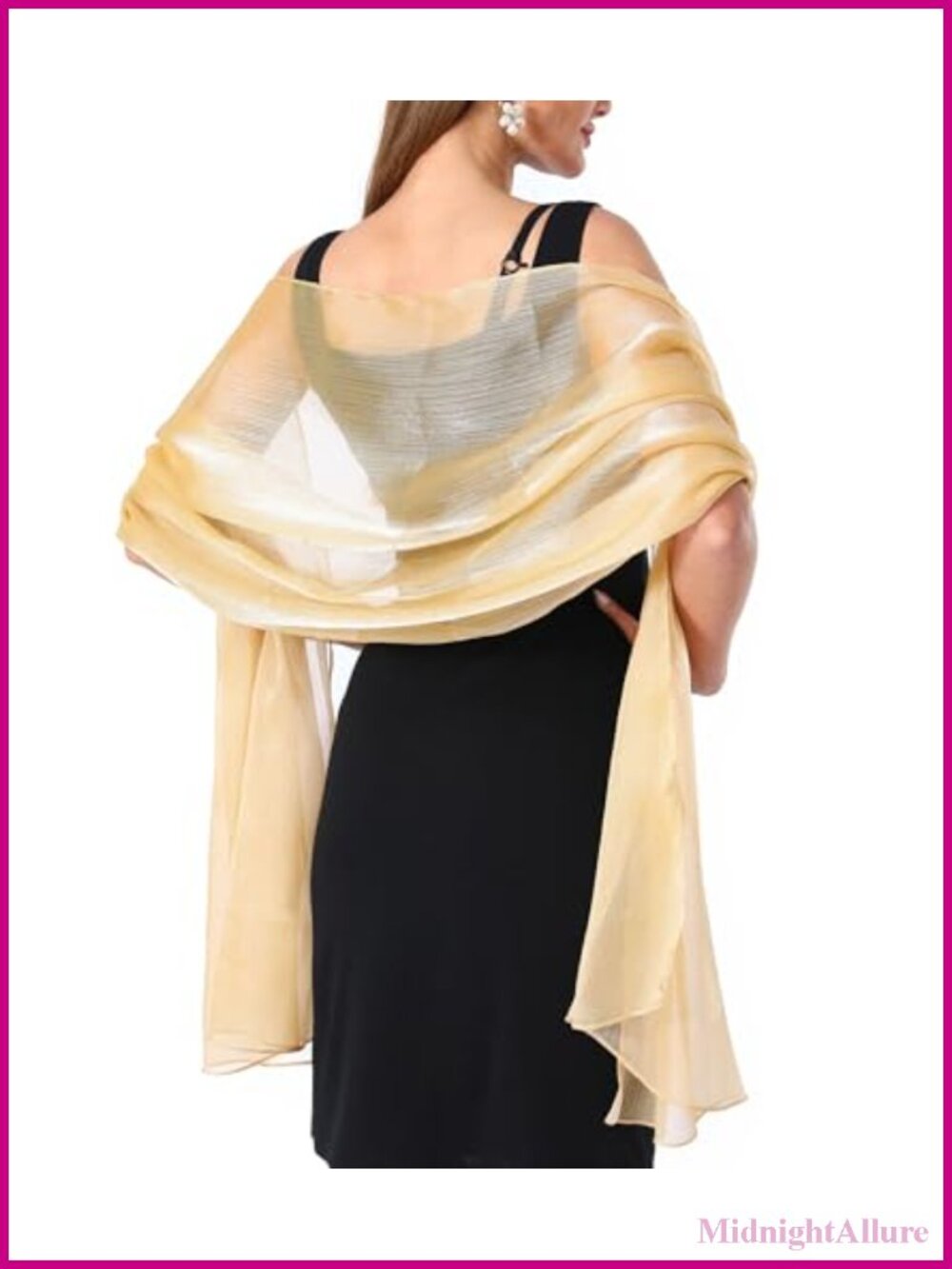 Sheer Chiffon Shawl Wrap for Women Formal Evening Wedding Scarf